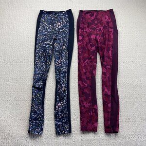 Bundle Lot x2 Domyos Training / Yoga Leggings Sz XS Camo Multicolor Funky